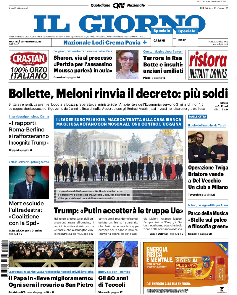 Prima-pagina-il giorno-edizione-di-oggi-20250225